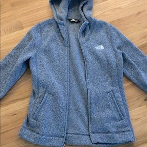 North Face light blue sweater jacket